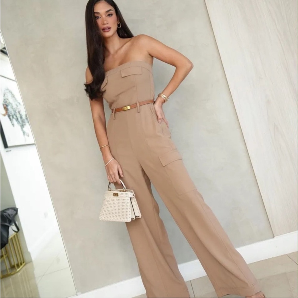 Zara BELTED CARGO JUMPSUIT